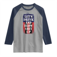Funny Beer American Flag 4th of July Raglan Shirt Merica Drinking USA - Wonder Print Shop