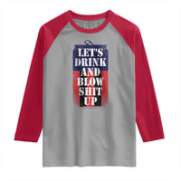 Funny Beer American Flag 4th of July Raglan Shirt Merica Drinking USA - Wonder Print Shop