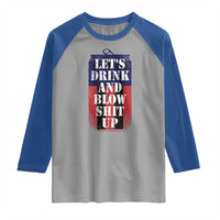 Funny Beer American Flag 4th of July Raglan Shirt Merica Drinking USA - Wonder Print Shop