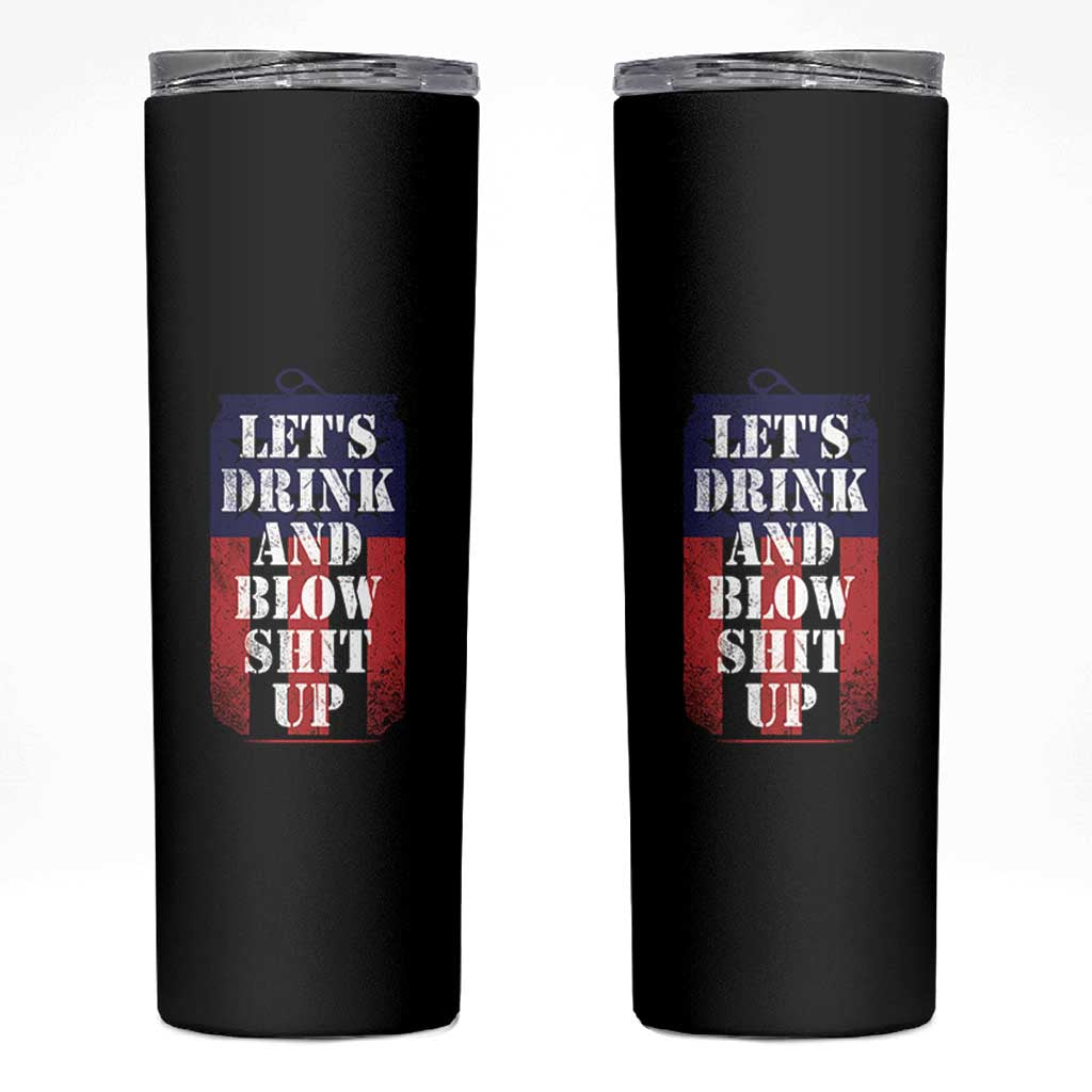 Funny Beer American Flag 4th of July Skinny Tumbler Merica Drinking USA - Wonder Print Shop