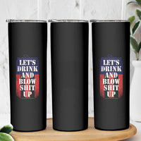 Funny Beer American Flag 4th of July Skinny Tumbler Merica Drinking USA - Wonder Print Shop