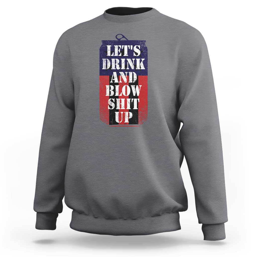 Funny Beer American Flag 4th of July Sweatshirt Merica Drinking USA - Wonder Print Shop
