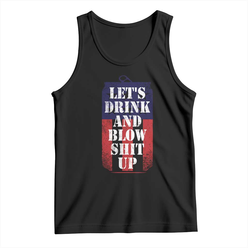 Funny Beer American Flag 4th of July Tank Top Merica Drinking USA - Wonder Print Shop
