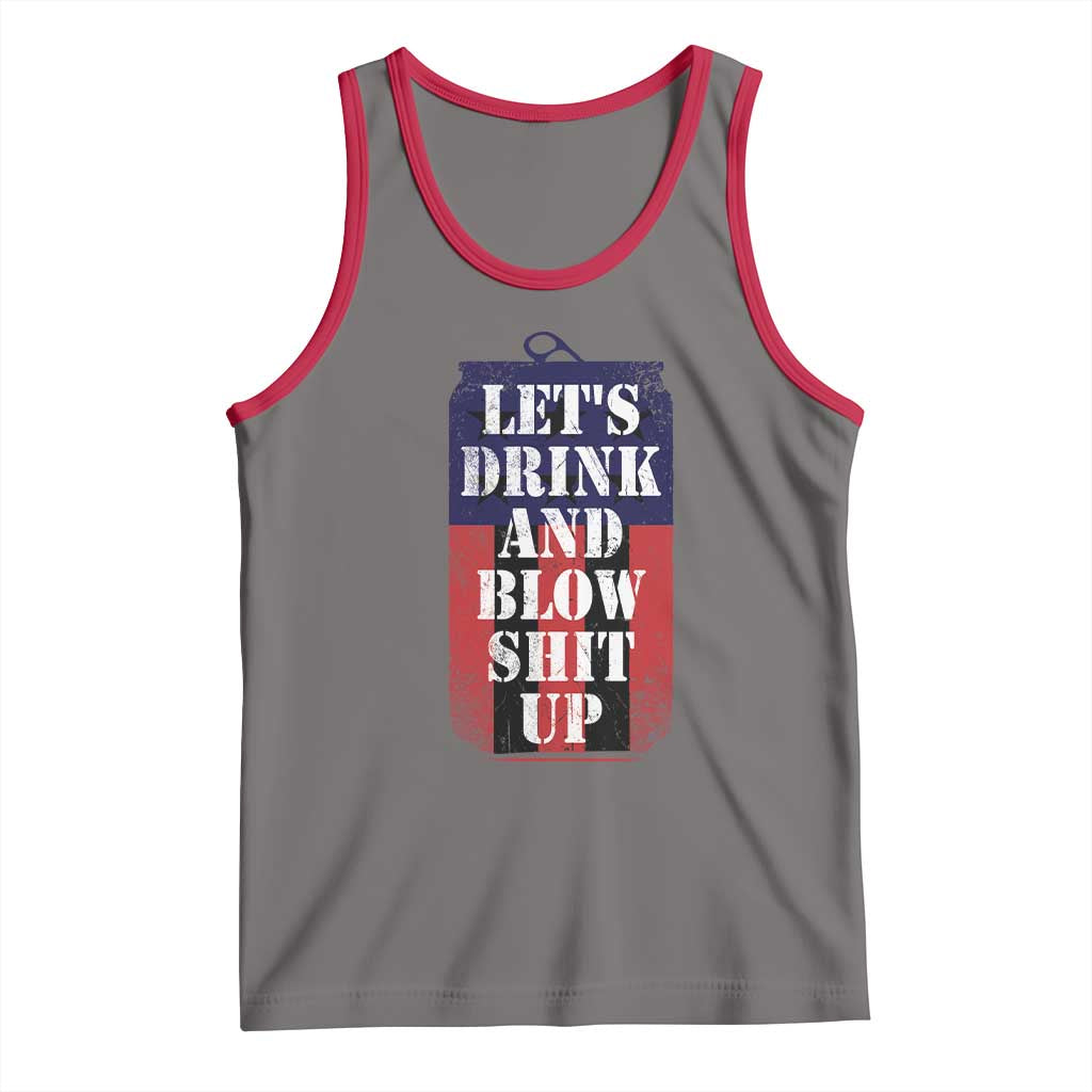 Funny Beer American Flag 4th of July Tank Top Merica Drinking USA - Wonder Print Shop