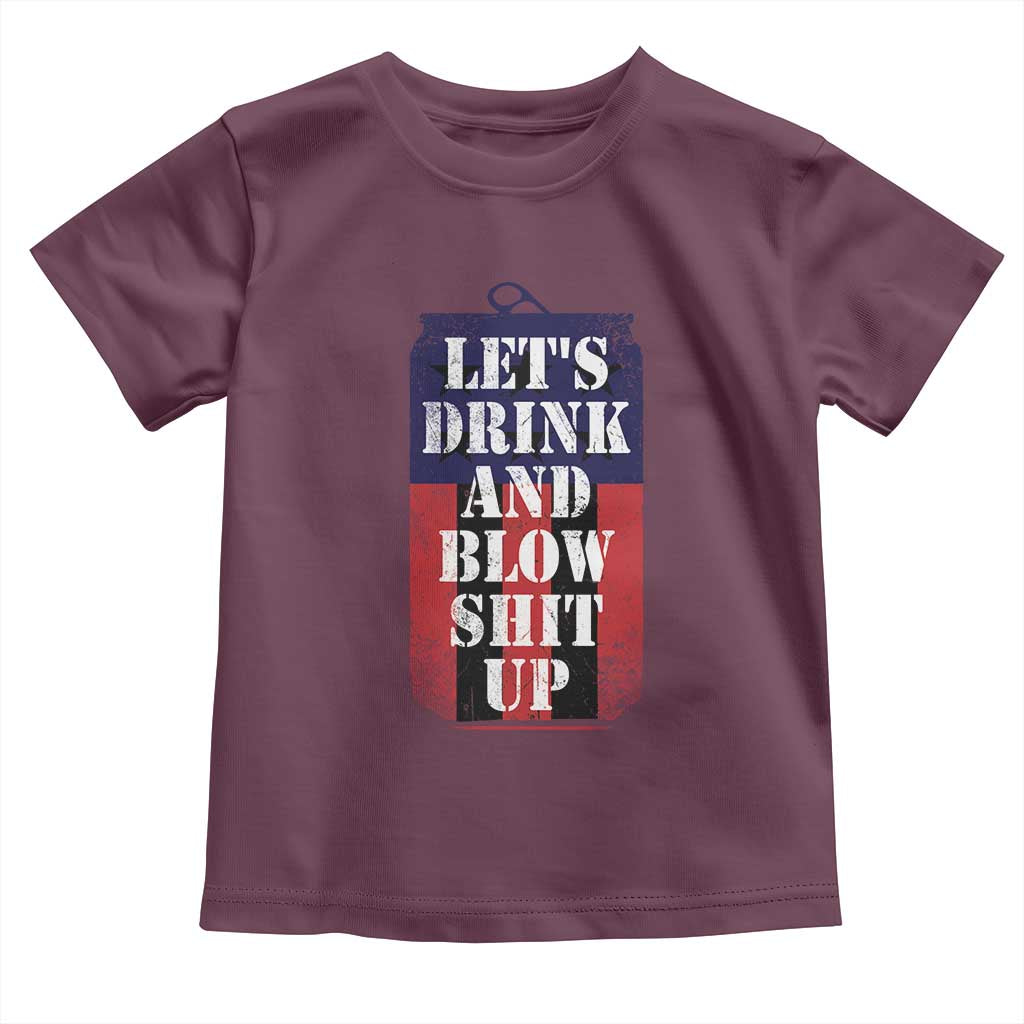 Funny Beer American Flag 4th of July Toddler T Shirt Merica Drinking USA - Wonder Print Shop