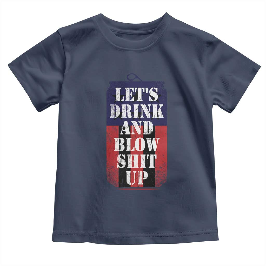 Funny Beer American Flag 4th of July Toddler T Shirt Merica Drinking USA - Wonder Print Shop