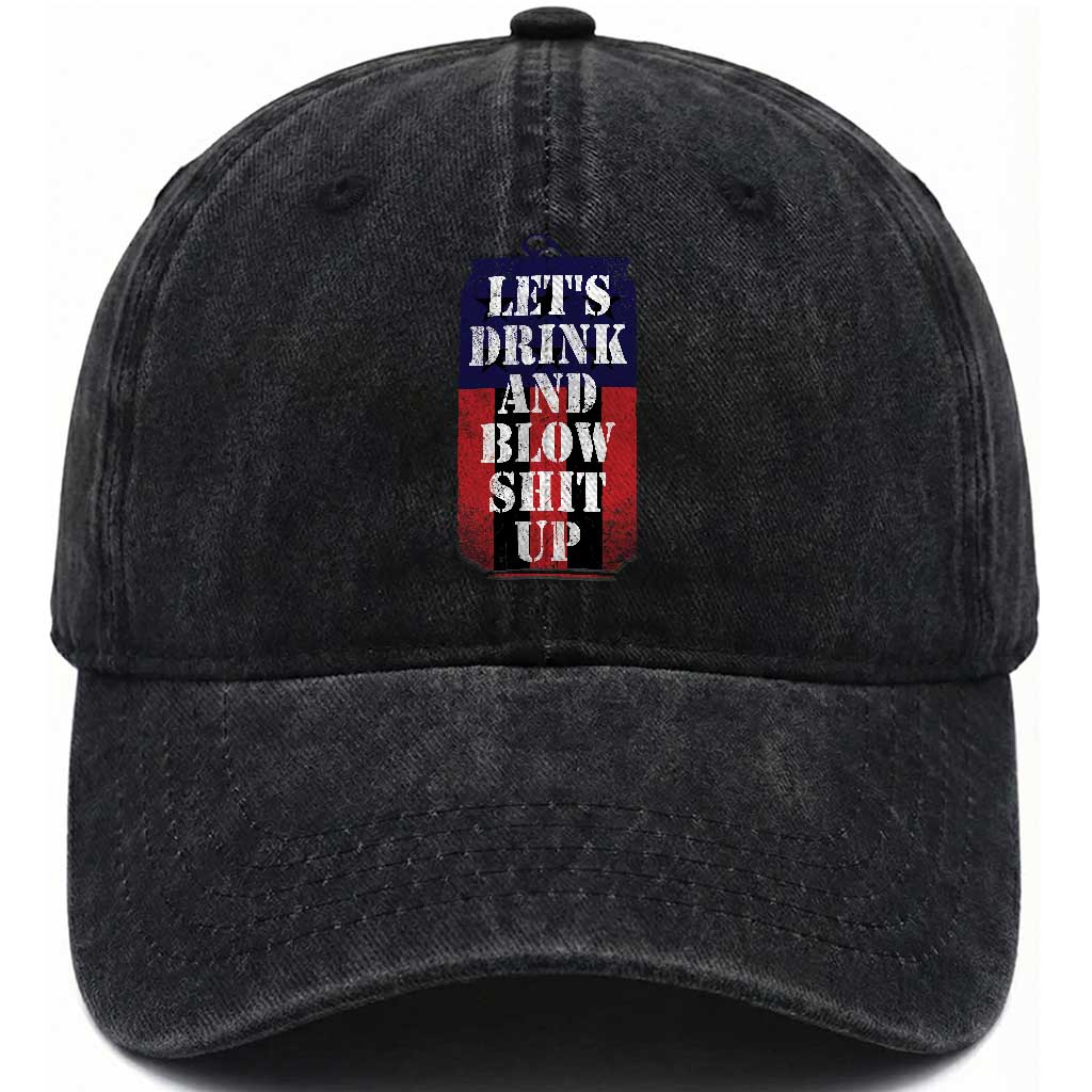 Funny Beer American Flag 4th of July Washed Cotton Baseball Cap Merica Drinking USA