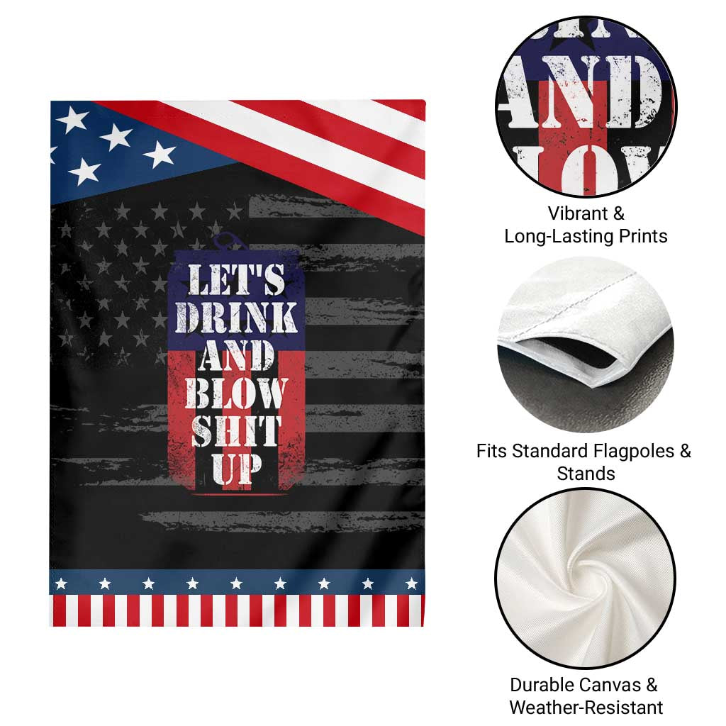Funny Beer American Flag 4th of July Garden Flag Merica Drinking USA