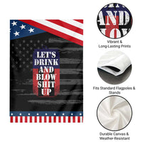 Funny Beer American Flag 4th of July Garden Flag Merica Drinking USA