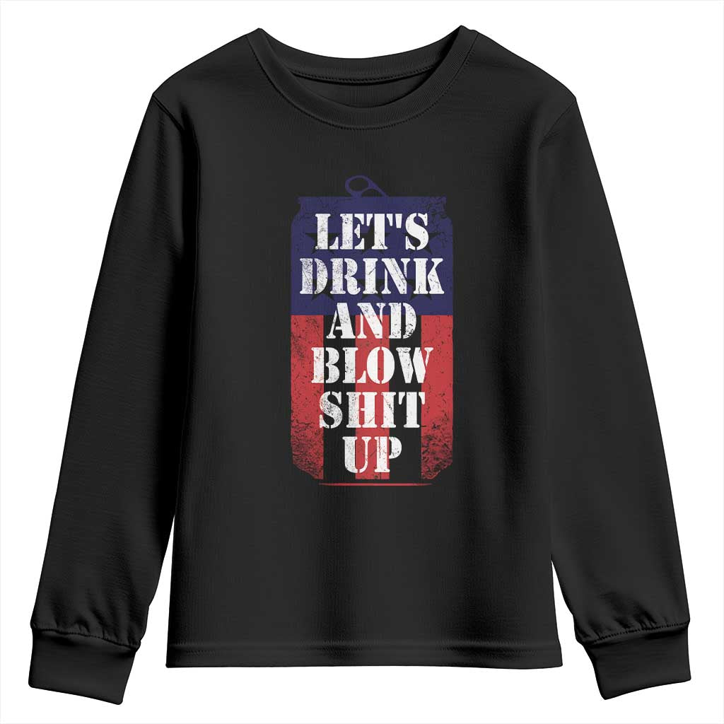 Funny Beer American Flag 4th of July Youth Sweatshirt Merica Drinking USA - Wonder Print Shop