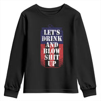 Funny Beer American Flag 4th of July Youth Sweatshirt Merica Drinking USA - Wonder Print Shop