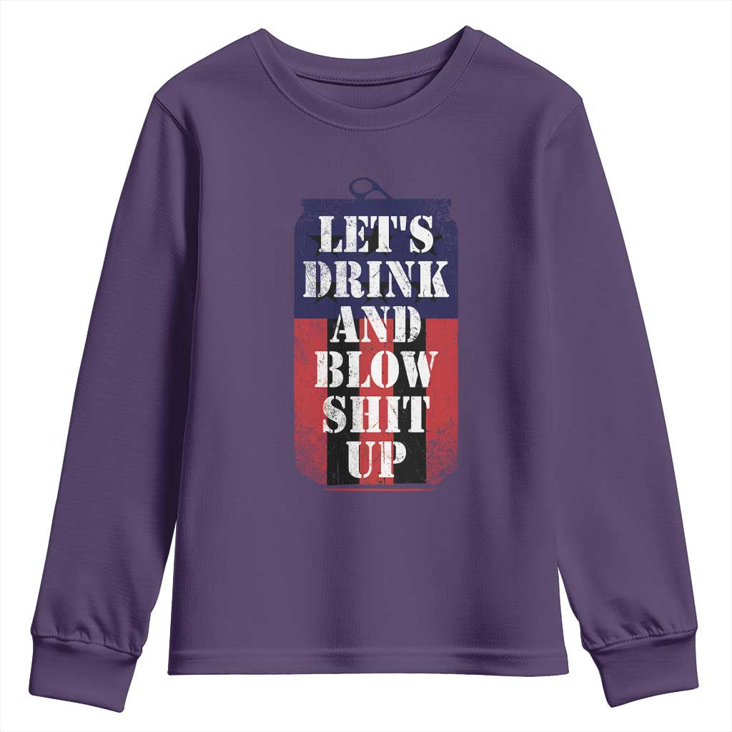 Funny Beer American Flag 4th of July Youth Sweatshirt Merica Drinking USA - Wonder Print Shop