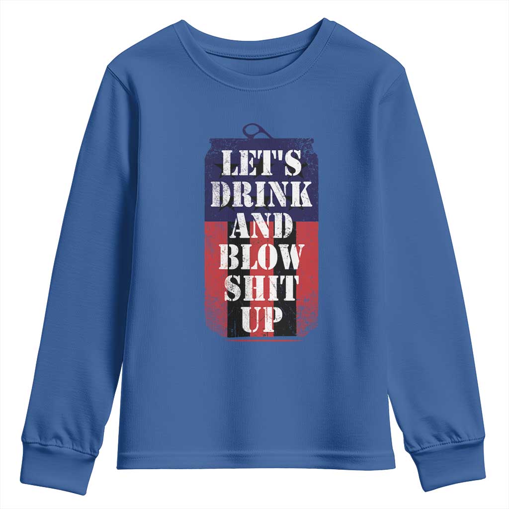 Funny Beer American Flag 4th of July Youth Sweatshirt Merica Drinking USA - Wonder Print Shop