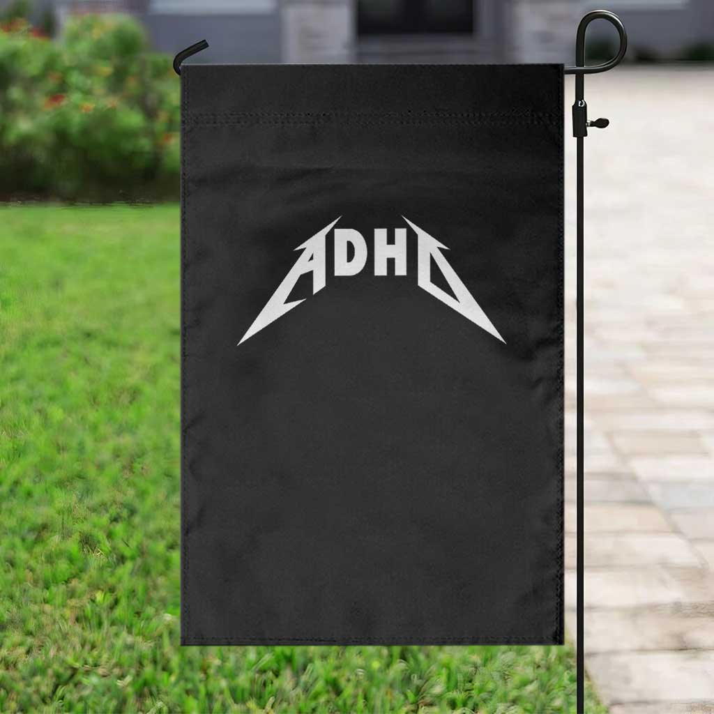 ADHD Garden Flag Funny Heavy Metal Rock Music Design Meme - Wonder Print Shop