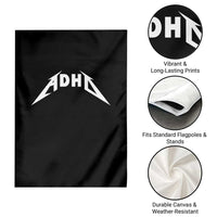 ADHD Garden Flag Funny Heavy Metal Rock Music Design Meme - Wonder Print Shop