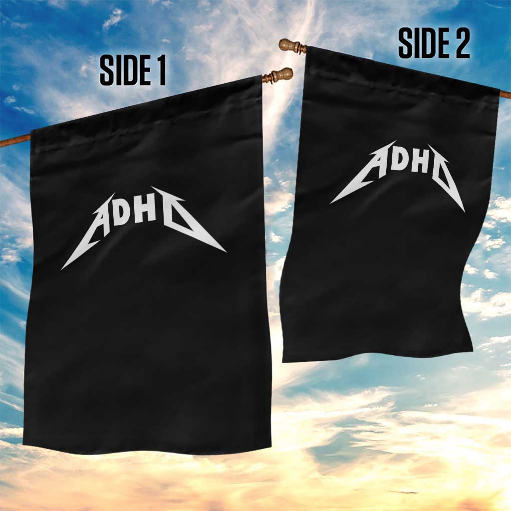 ADHD Garden Flag Funny Heavy Metal Rock Music Design Meme - Wonder Print Shop