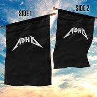 ADHD Garden Flag Funny Heavy Metal Rock Music Design Meme - Wonder Print Shop