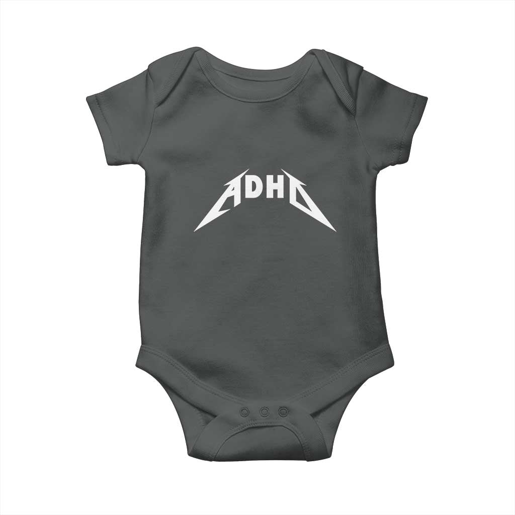 ADHD Baby Onesie Funny Heavy Metal Rock Music Design Meme - Wonder Print Shop