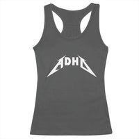 ADHD Racerback Tank Top Funny Heavy Metal Rock Music Design Meme - Wonder Print Shop