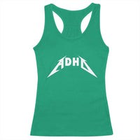 ADHD Racerback Tank Top Funny Heavy Metal Rock Music Design Meme - Wonder Print Shop
