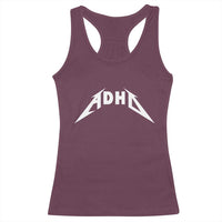 ADHD Racerback Tank Top Funny Heavy Metal Rock Music Design Meme - Wonder Print Shop