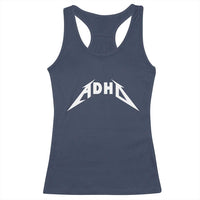 ADHD Racerback Tank Top Funny Heavy Metal Rock Music Design Meme - Wonder Print Shop