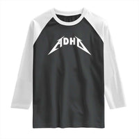 ADHD Raglan Shirt Funny Heavy Metal Rock Music Design Meme - Wonder Print Shop