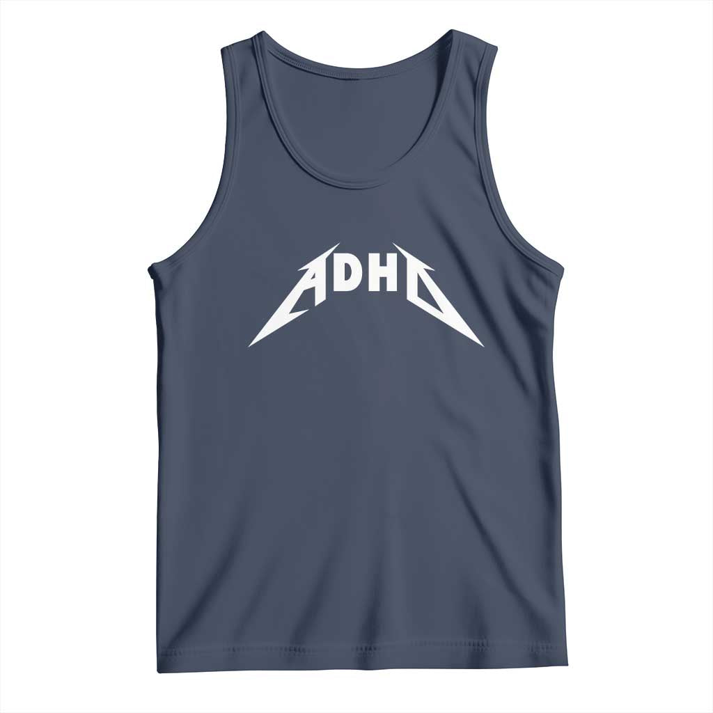 ADHD Tank Top Funny Heavy Metal Rock Music Design Meme - Wonder Print Shop