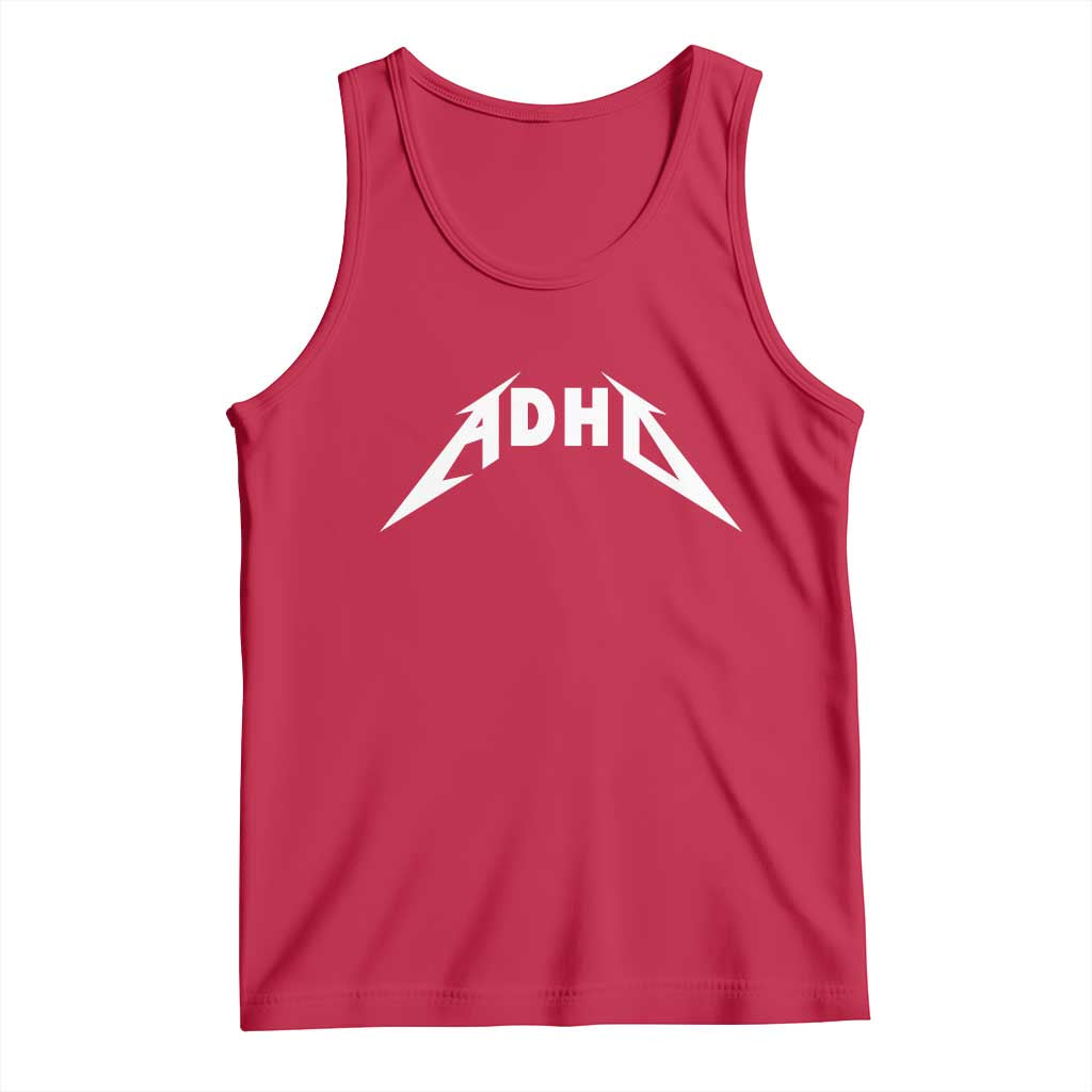 ADHD Tank Top Funny Heavy Metal Rock Music Design Meme - Wonder Print Shop