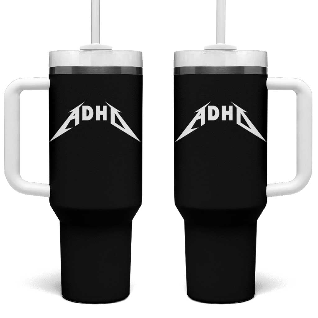 ADHD Tumbler With Handle Funny Heavy Metal Rock Music Design Meme - Wonder Print Shop