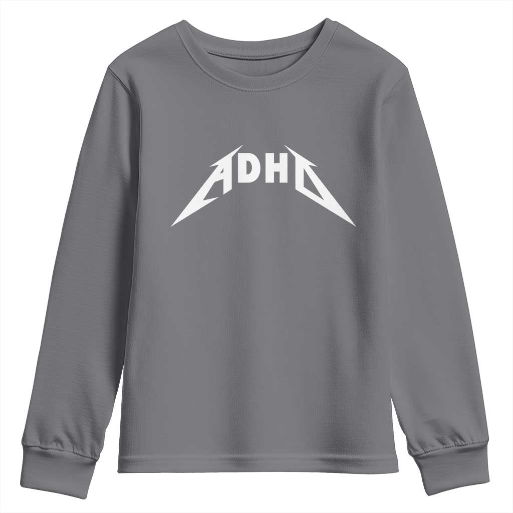 ADHD Youth Sweatshirt Funny Heavy Metal Rock Music Design Meme - Wonder Print Shop