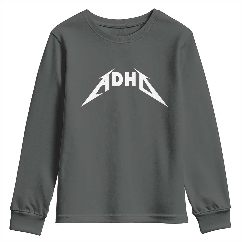 ADHD Youth Sweatshirt Funny Heavy Metal Rock Music Design Meme - Wonder Print Shop