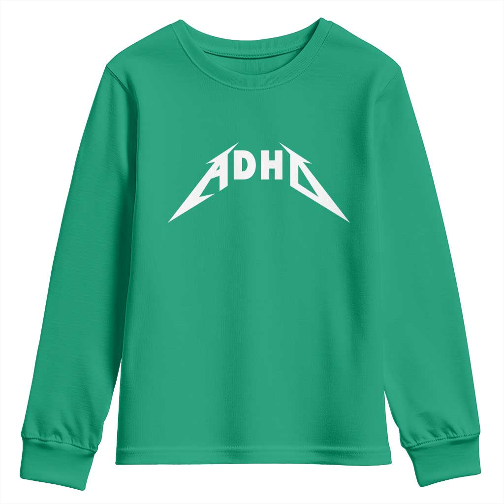 ADHD Youth Sweatshirt Funny Heavy Metal Rock Music Design Meme - Wonder Print Shop
