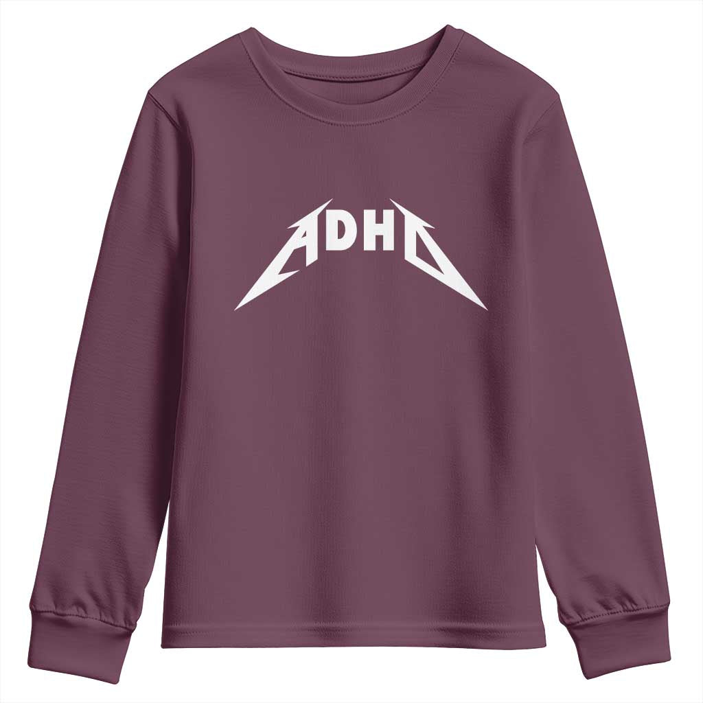 ADHD Youth Sweatshirt Funny Heavy Metal Rock Music Design Meme - Wonder Print Shop