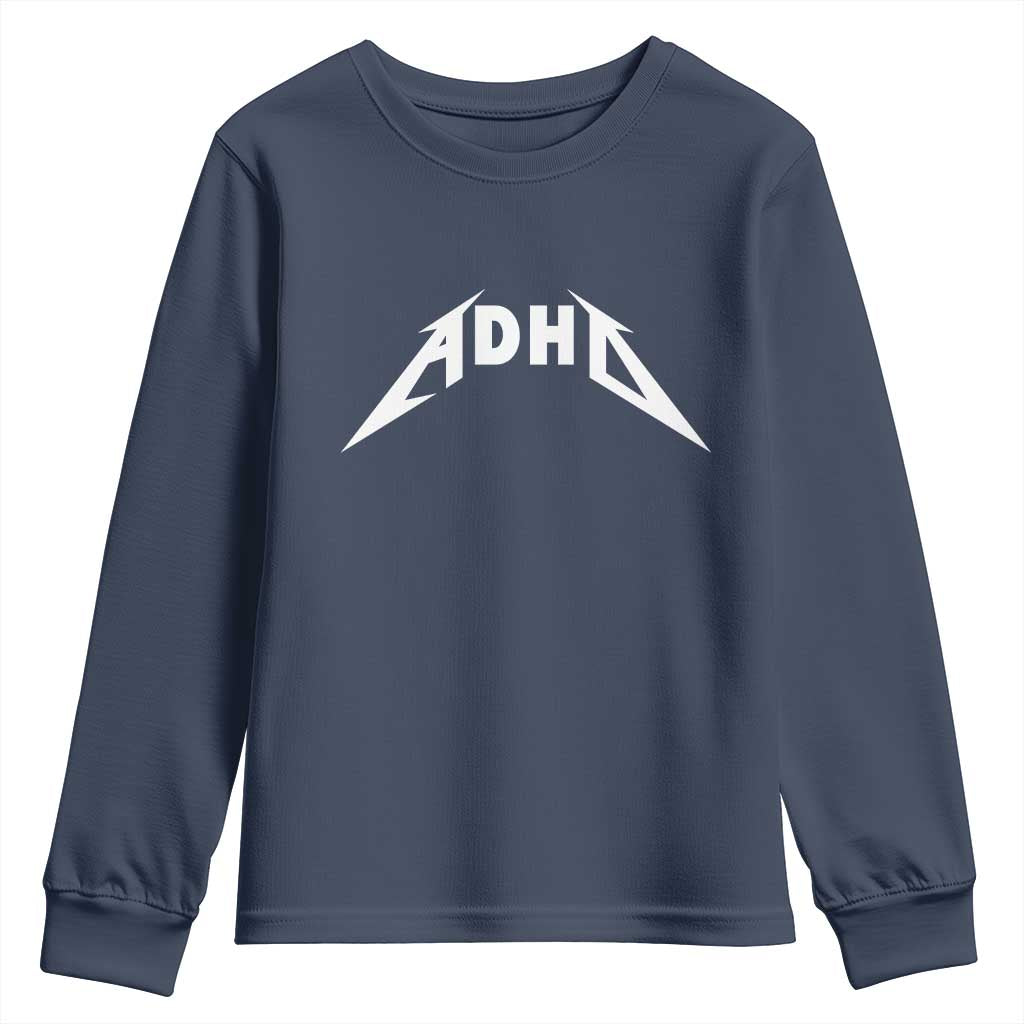 ADHD Youth Sweatshirt Funny Heavy Metal Rock Music Design Meme - Wonder Print Shop