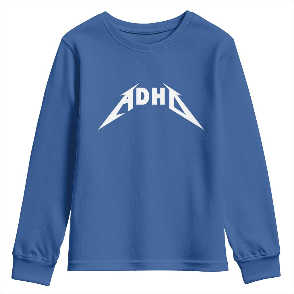 ADHD Youth Sweatshirt Funny Heavy Metal Rock Music Design Meme - Wonder Print Shop