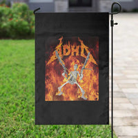 Funny Skeleton ADHD Garden Flag Meme Flames Neurodivergent Gen Z - Wonder Print Shop