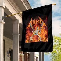 Funny Skeleton ADHD Garden Flag Meme Flames Neurodivergent Gen Z - Wonder Print Shop