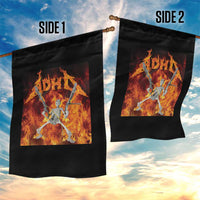 Funny Skeleton ADHD Garden Flag Meme Flames Neurodivergent Gen Z - Wonder Print Shop