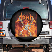 Funny Skeleton ADHD Spare Tire Cover Meme Flames Neurodivergent Gen Z - Wonder Print Shop