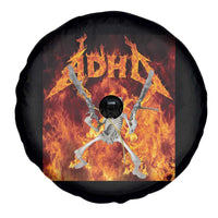 Funny Skeleton ADHD Spare Tire Cover Meme Flames Neurodivergent Gen Z - Wonder Print Shop