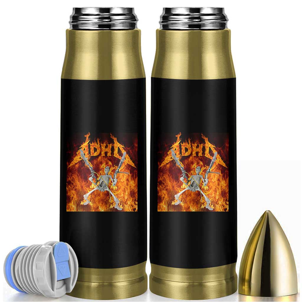 Funny Skeleton ADHD Bullet Tumbler Meme Flames Neurodivergent Gen Z - Wonder Print Shop