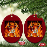 Funny Skeleton ADHD Ceramic Ornament Meme Flames Neurodivergent Gen Z - Wonder Print Shop