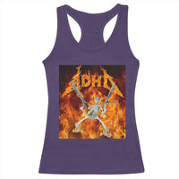 Funny Skeleton ADHD Racerback Tank Top Meme Flames Neurodivergent Gen Z - Wonder Print Shop