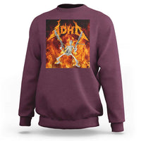 Funny Skeleton ADHD Sweatshirt Meme Flames Neurodivergent Gen Z - Wonder Print Shop