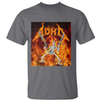 Funny Skeleton ADHD T Shirt Meme Flames Neurodivergent Gen Z - Wonder Print Shop