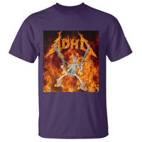 Funny Skeleton ADHD T Shirt Meme Flames Neurodivergent Gen Z - Wonder Print Shop