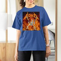 Funny Skeleton ADHD T Shirt For Women Meme Flames Neurodivergent Gen Z - Wonder Print Shop