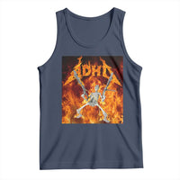 Funny Skeleton ADHD Tank Top Meme Flames Neurodivergent Gen Z - Wonder Print Shop