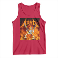 Funny Skeleton ADHD Tank Top Meme Flames Neurodivergent Gen Z - Wonder Print Shop